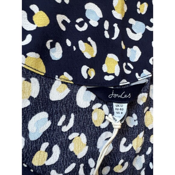 NEW $113 Joules Chloe Print Wrap Dress - Navy Leopard/ Animal Print Size 8 - Picture 5 of 10